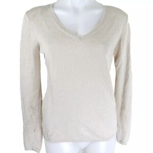Garnet Hill Classic V-Neck Linen‎ Sweater